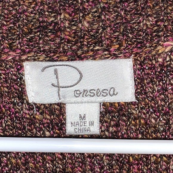 Ponsesa Short Sleeve Multicolored Open Cardigan M - Picture 3 of 6